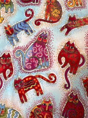 Fabric OOP Laurel Burch "Fantasticats" Collection Fabulous Felines 25" L x 42” W